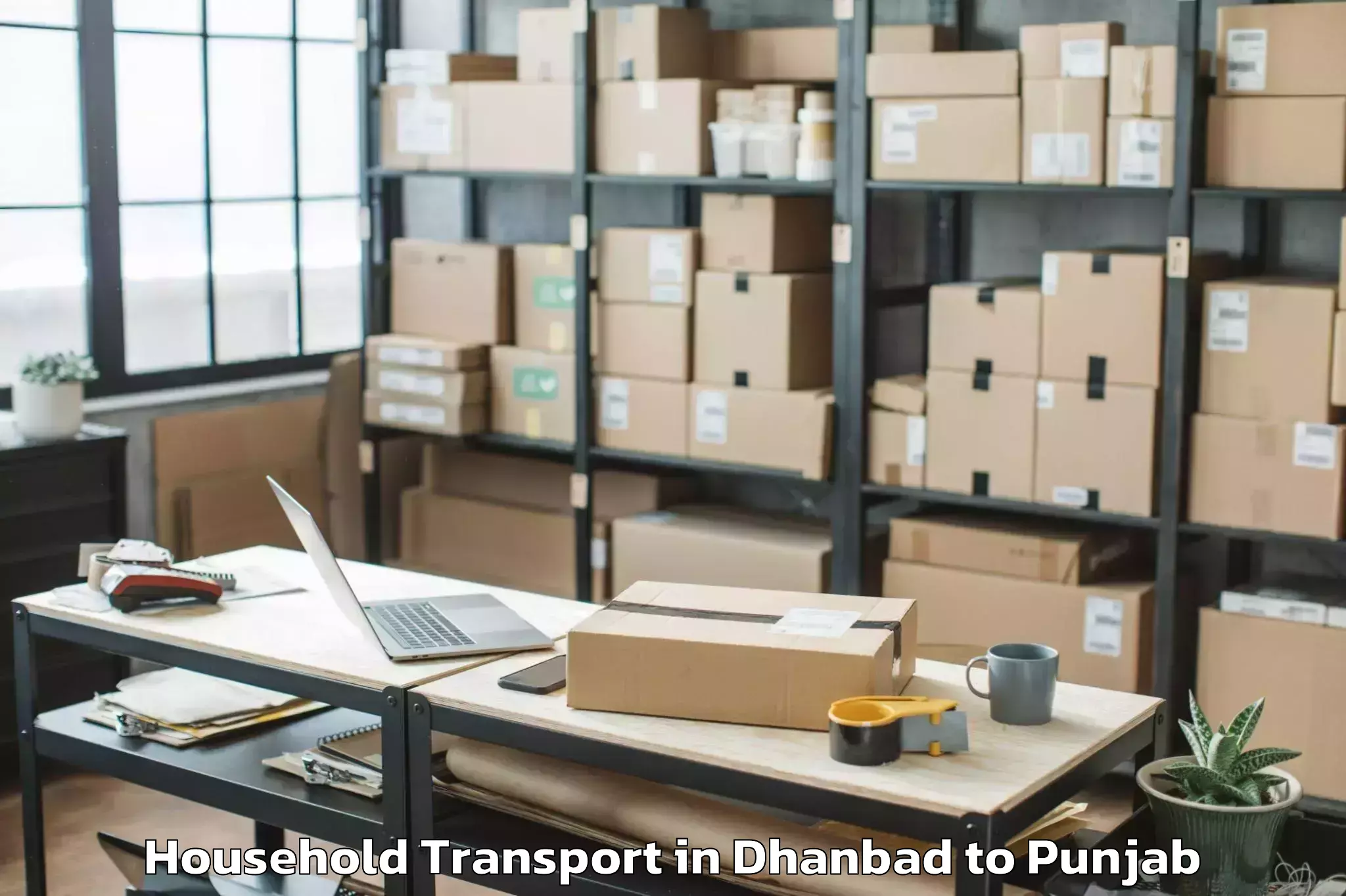 Affordable Dhanbad to Raikot Household Transport